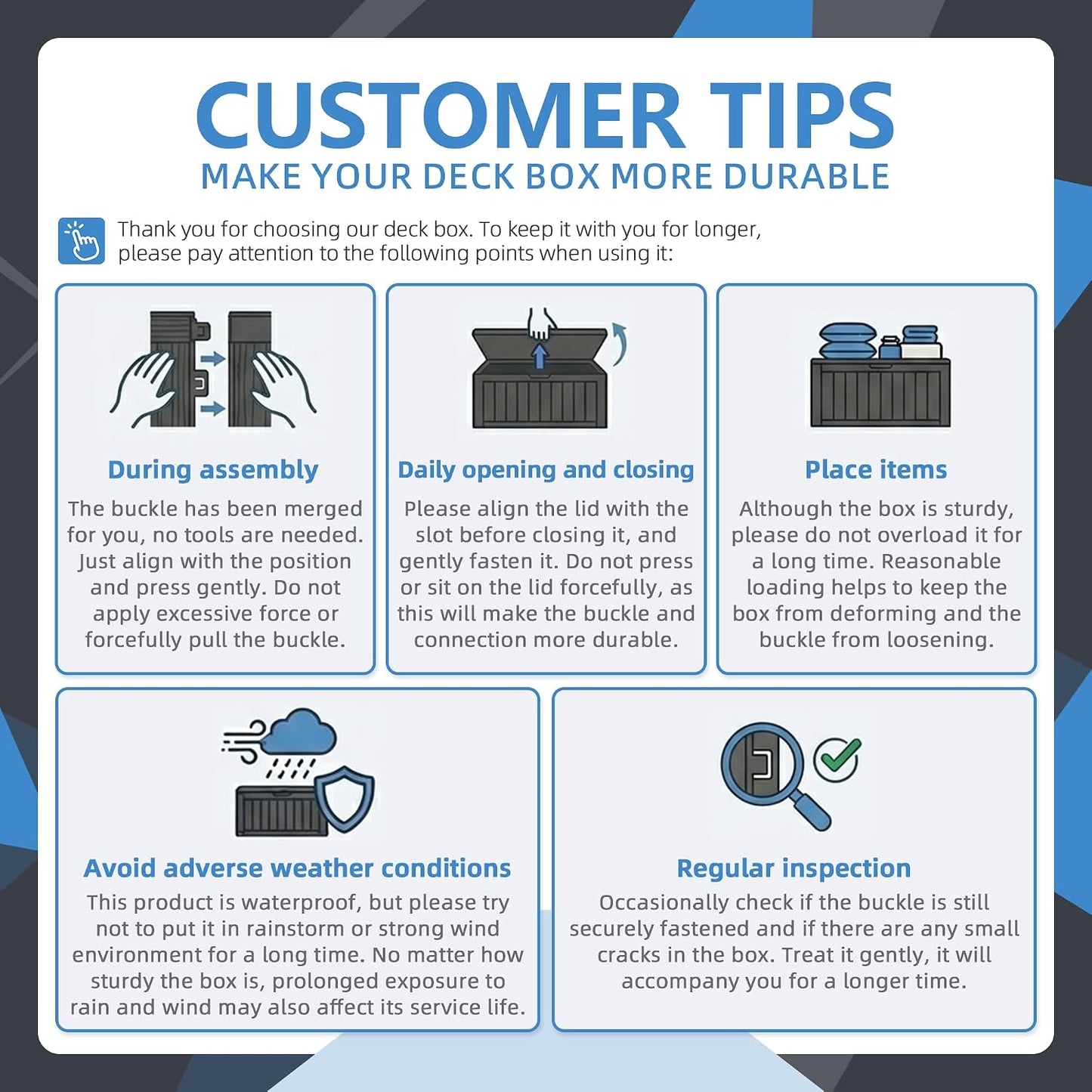 125Gal Outdoor Storage Box, Lockable Deck Box with Hydraulic Lid | Waterproof UV-resistant, Durable outdoor bin for patio cushions, pool accessories & garden tools. Keeps contents secure & dry