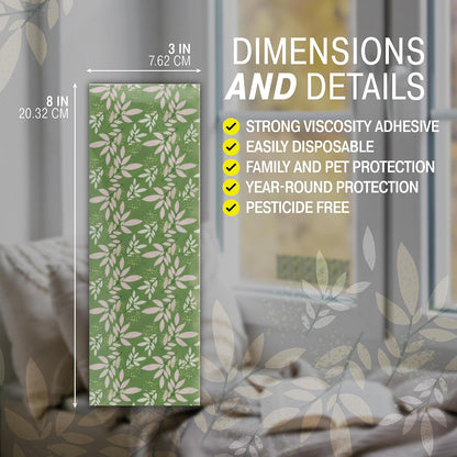 Catchmaster Window Fly Traps 12-Pack, Designed to Disguise House & Fruit Fly, Gnats, Adhesive Strips for Indoor, Disposable Bug Catcher, Insect Sticky Glue Traps, Pest Control for Home & Kitchen