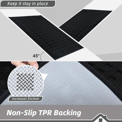 BEQHAUSE Dirt Trapper Door Mats 20"x32", Non-Slip Waffle Doormat Indoor Entrance Low-Profile, Dirt Resist and Absorbent Entryway Rugs Washable Inside Welcome Floor Mat for Front Back Door, Beige