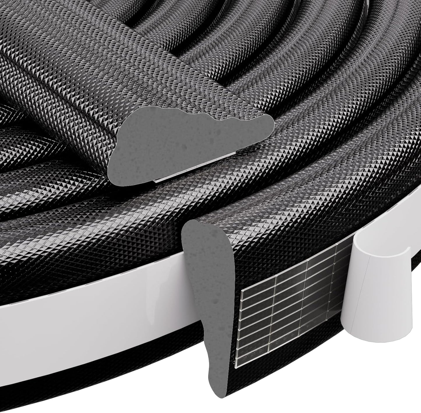 118 Inch Wedge-Shape Weather Stripping Door Seal,Windows and Doors Insulation for Winter,Self Adhesive Insulation Tape for Exterior Front Door,Noise Cancelling,Draft Seal Blocker,White
