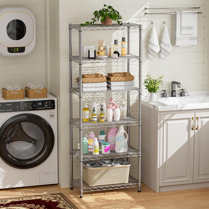 Golpart 4 Tier Adjustable Storage Shelves Metal Utility Shelf Wire Shelving Unit Organizer Rack for Home Kitchen Office Bathroom Pantry Room 12" D x 18" W x 44" H