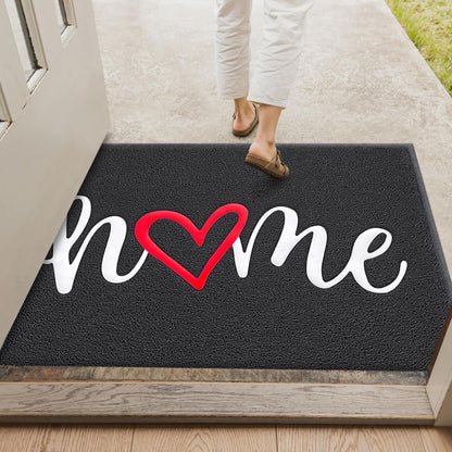 EARTHALL Door Mat Outside Inside Home Doormat, 30"x17.5", Durable Floor Mat Non Slip Mat Ultra Absorb Mud Easy Clean Front Doormat for Garage, Entryway, Patio, High Traffic Areas, Black
