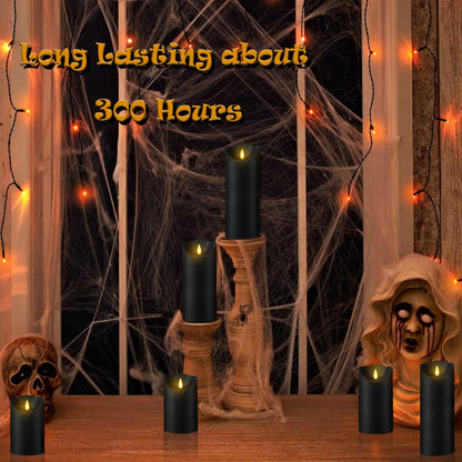 Fo32won Flameless Flickering Candles with Remote Timer, Set of 6 Ivory Led Battery Operated Candles for Home Decor Xmas Halloween (D3 x H3 3" 4" 5" 6" 7")