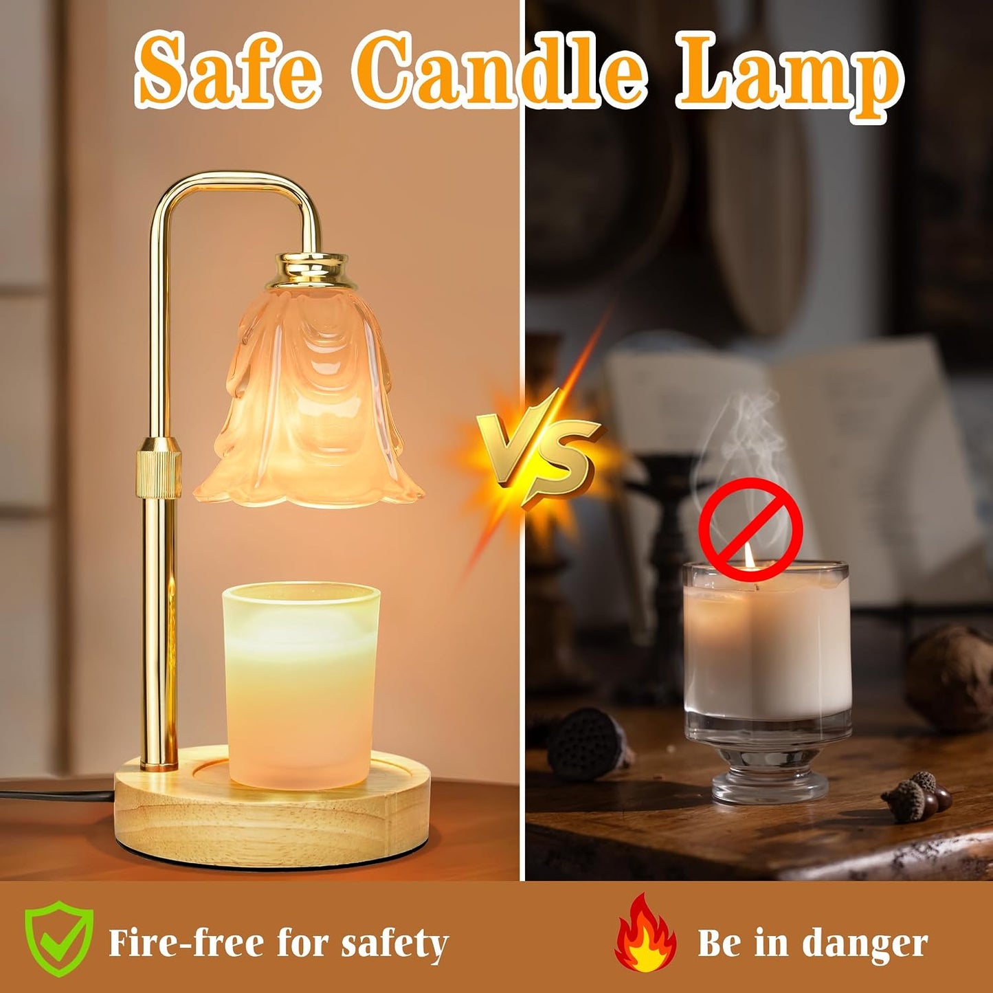 Candle Warmer Lamp with Timer Dimmer, Adjustable Height Pink Tulip Candle Wax Warmer, Christmas Birthday Gift for Mom Women,House Warming Gifts for New Home Bedroom Decor,Flower Pink