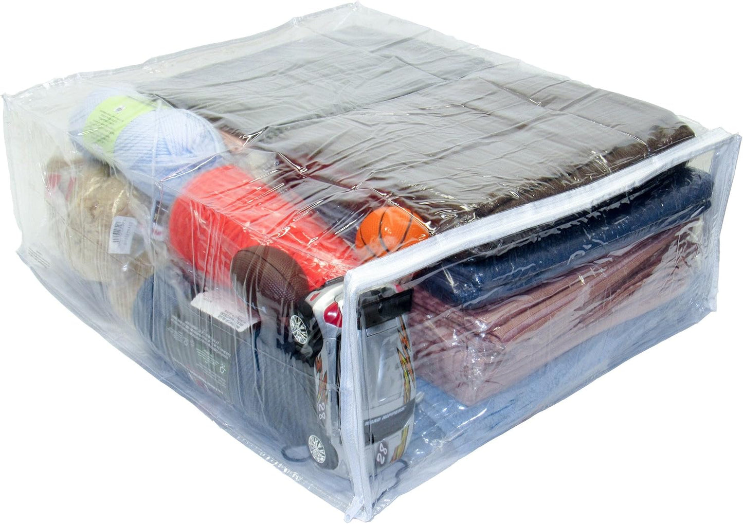 5-Pack X-Large (20" x 23" x 8") Heavy Duty Vinyl Zippered Storage Bags (Clear) for Sweaters, Blankets, Comforters, Bedding Sets (15.9 Gallon)