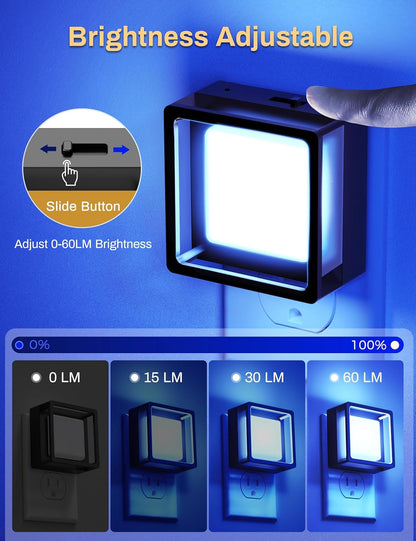 DORESshop LED Night Light, Night Lights Plug Into Wall [2 Pack] with Dusk-to-Dawn Sensor, Dimmable Nightlights, Adjustable Brightness for Bathroom, Hallway, Bedroom,Kids Room,Stairway,Soft White