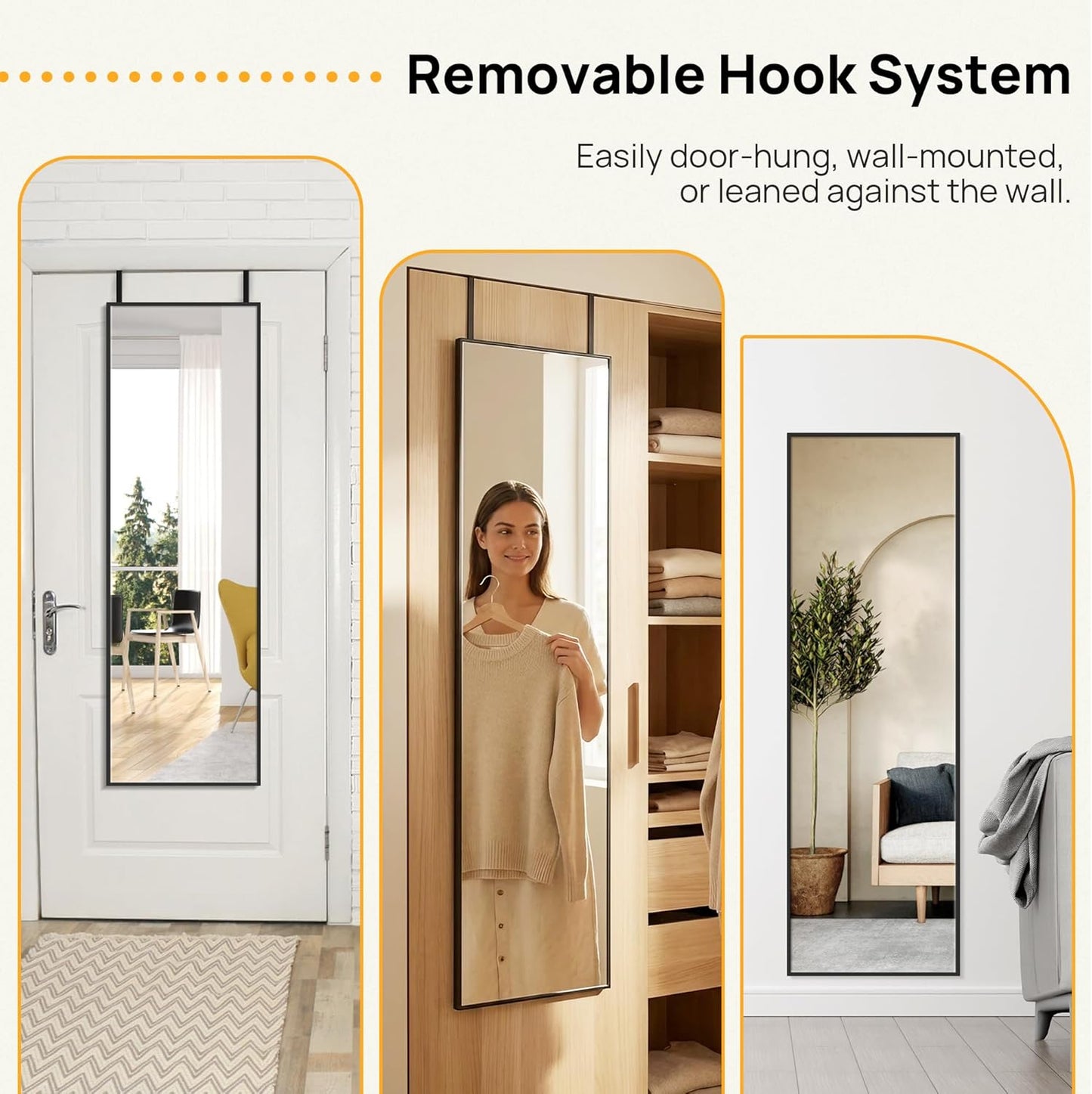 Mirror Full Length, 71 x 26 Inches Floor Mirror with Stand, XX-Large Arch Gold Mirrors for Bedroom, Dressing Room, Home Decor, Gold