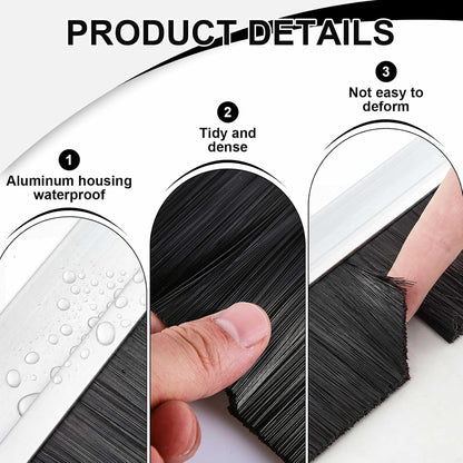 Frienda 2 Set Door Brush Bottom Sweep Brush Weather Stripping Aluminum Door Seal with Screws for Gaps up to 1 Inch, for Home, Commercial Gate, Fill Gaps Dust, Debris (1 x 36 Inch,Gray)