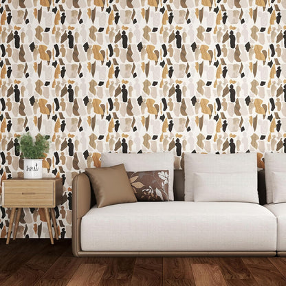 Kitico Modern Peel and Stick Wallpaper, Geometric Self Adhesive Wallpaper, Removable Vinyl Wall Paper for Bedroom Living Room Apartment Wall Decor 17.3"x80".