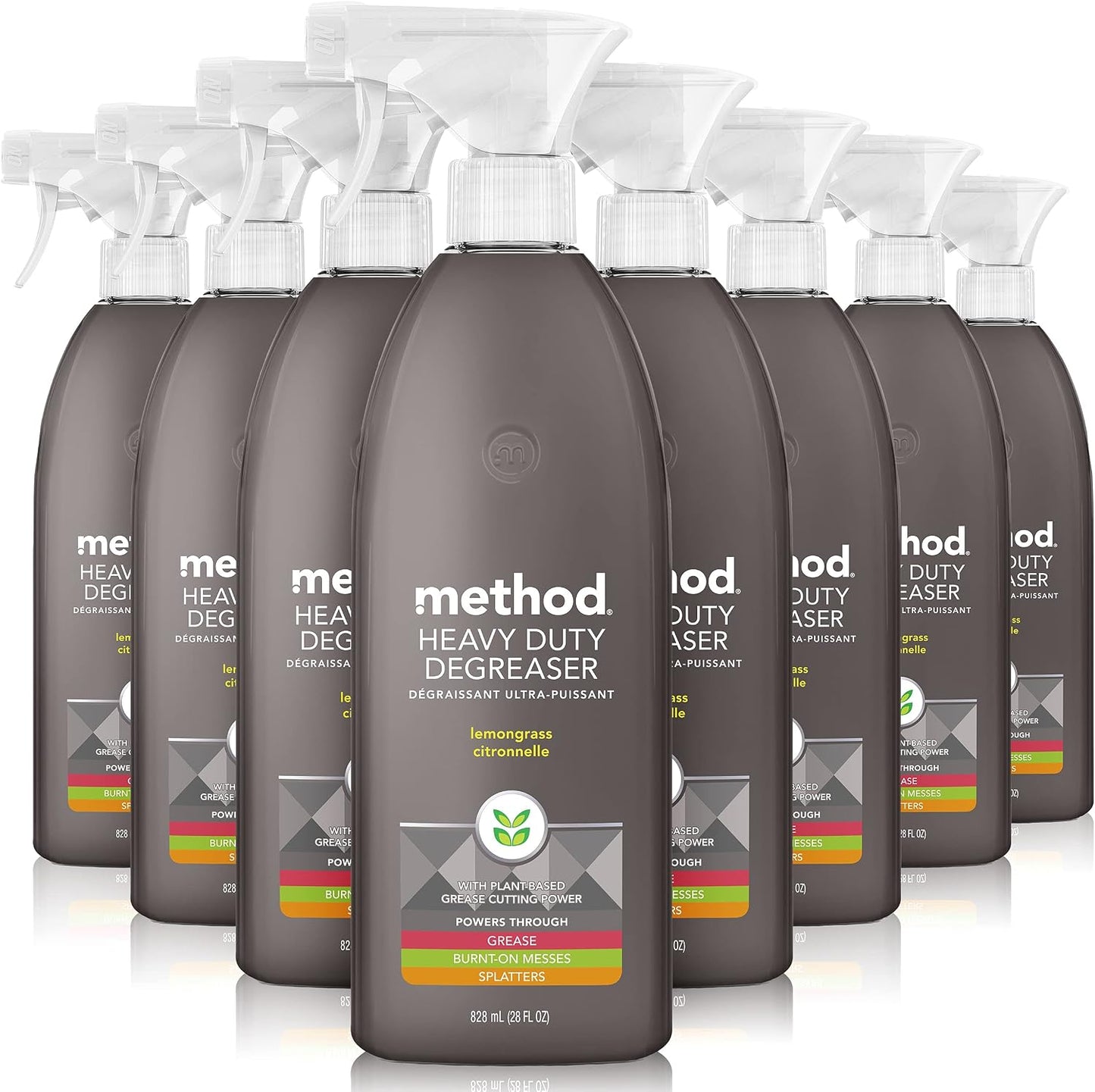Method Heavy Duty Degreaser, Lemongrass Scent, Oven Cleaner & Stove Top Cleaner, 28 Oz Spray Bottle (Pack of 1),(Packaging may vary)
