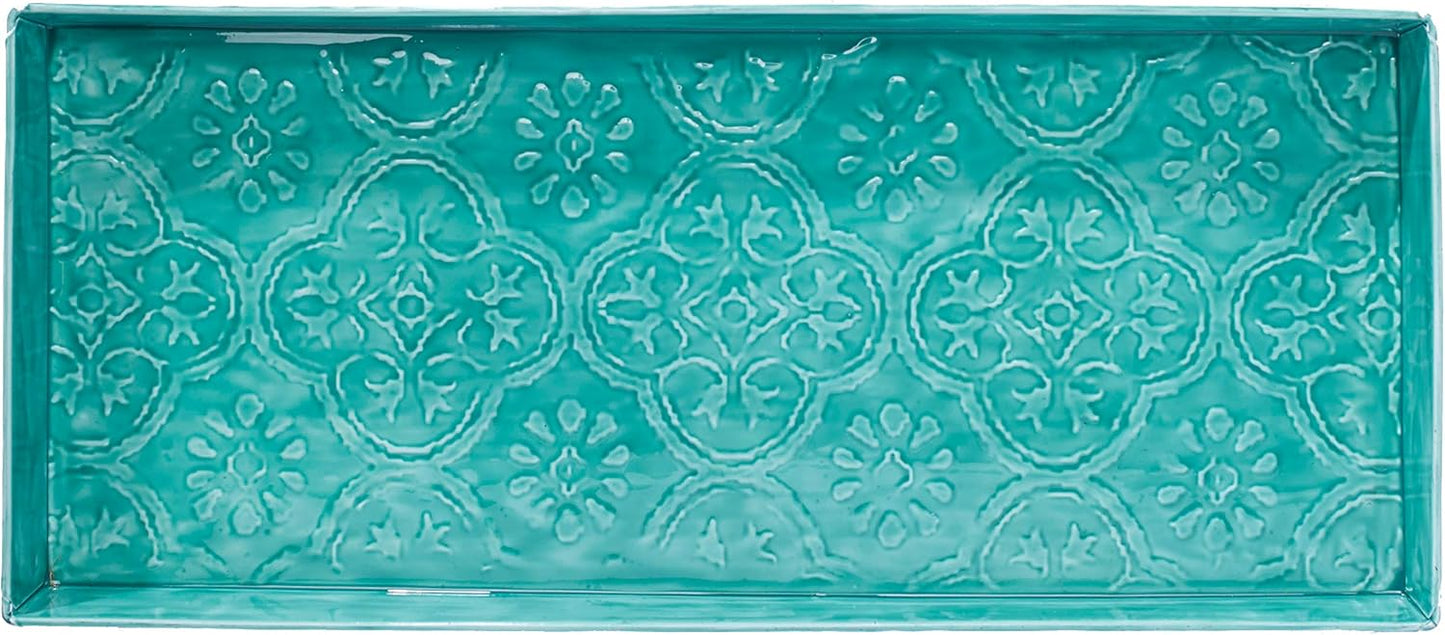 HF by LT Birch Forest Pattern Metal Boot Storage Tray, 30 x 13 inches, Antique Copper Finish