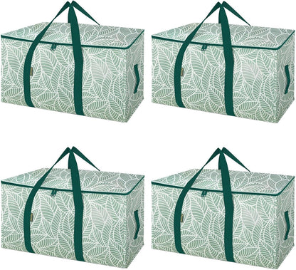 BALEINE 6-Pack Oversized Moving Bags with Reinforced Handles, Heavy-Duty Storage Tote for Clothes, Moving Supplies (Clear, 6-Pack)