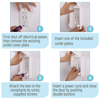 Bates Baby Safety Outlet Cover Box - Plug Covers for Electrical Outlets, Child Proof Outlet Cover, Socket Covers for Outlets