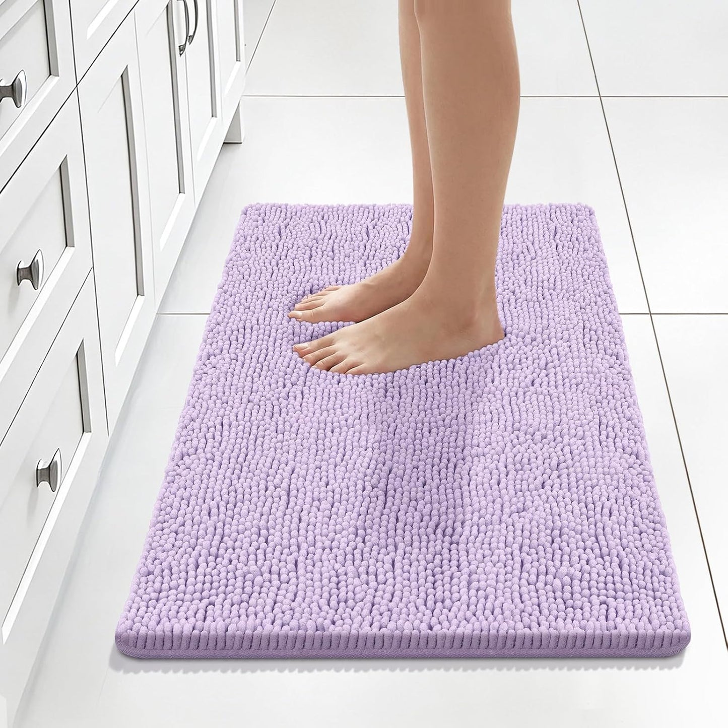 Bcoimo Bathroom Rugs 24x17, Bath Mats for Bathroom Non Slip with Rubber Backing,High Absorbent Microfiber Bath Rugs Quick Drying, Machine Washable, Durable Decor