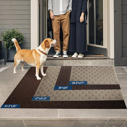 Mibao Front Door Mat, Heavy Duty Durable Welcome Mat for Outdoor Indoor, Dirt Trapper Waterproof Super Absorbent Door Mat for Entryway Outside Patio Porch, 29.5" x 17", Grey
