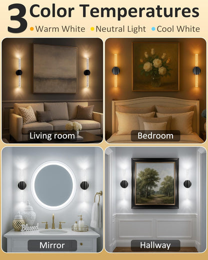 Peel and Stick on Wall Sconce set of 2, Rechargeable No Drill Gold Wireless Magnetic Battery Operated Wall Lights with Remote, Dimmable Cordless Wall Lamps for Bedroom Living Room Bathroom Decor