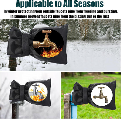 Outdoor Faucet Covers for Winter Freeze Protection- Fit for Outdoor Water Faucet Cover Socks for Winter Freeze Protection Pipe Antifreeze Water Insulation Spigot Backflow Cover 5.3" W x 8" H -4 Pack