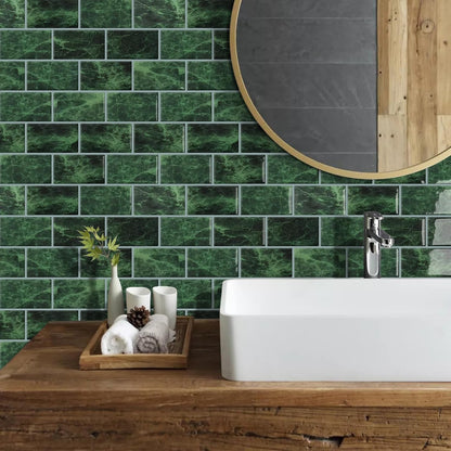 DEWOO White Peel and Stick Backsplash Subway Tile Self Adhesive Wall Tiles for Kitchen Bathroom, 10-Sheet, 12"×12"