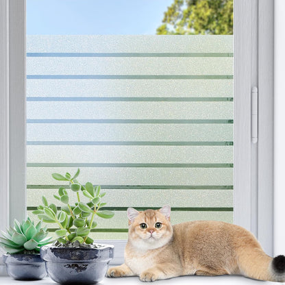 Coavas Frosted Glass Window Privacy Film, Opaque Static Cling No Glue Removable, UV & Heat Blocking Anti-Glare, Renter Friendly Decorative Covering for Bathroom Bedroom Door, 17.5 x 78.7 in