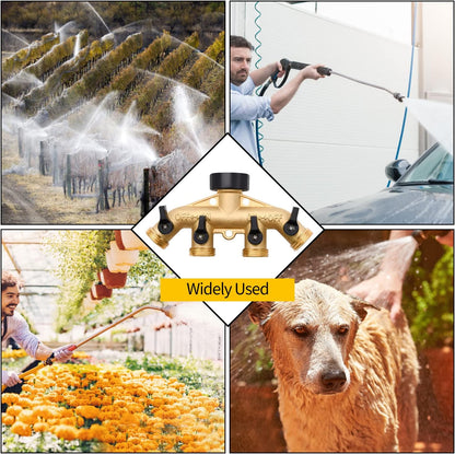 4 Way Hose Splitter with 4pcs Garden Hose Extension Adapter | for Garden