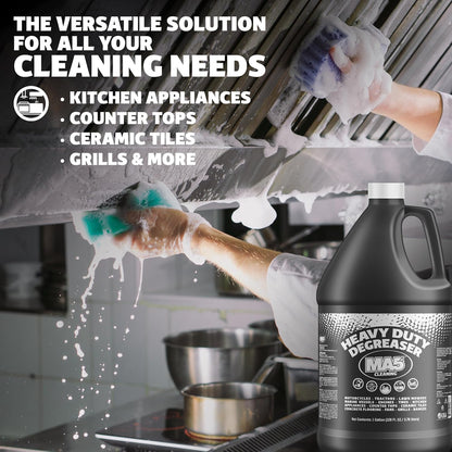 MA5x Heavy Duty Degreaser Cleaner | Indoor and Outdoor Formula | Commercial, Residential, Kitchen, Automotive and Equipment Degreaser and Cleaner | Gallon | Pack of 1