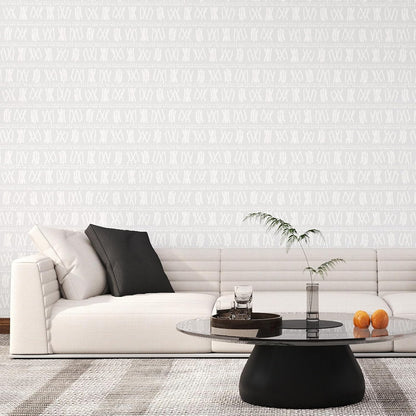 Modern Peel and Stick Wallpaper 17.3" x 80" White Wall Paper Peel and Stick Boho Birch-Twig Stripe Contact Paper Removable Self Adhesive Wallpaper for Bathroom Bedroom Shelf Cabinet Decor Vinyl