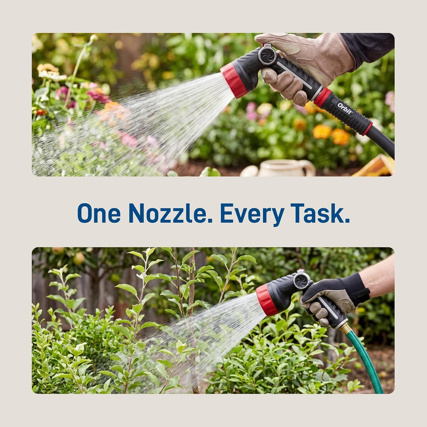 Orbit 58993 7-Pattern Watering Nozzle with Thumb Control, Black