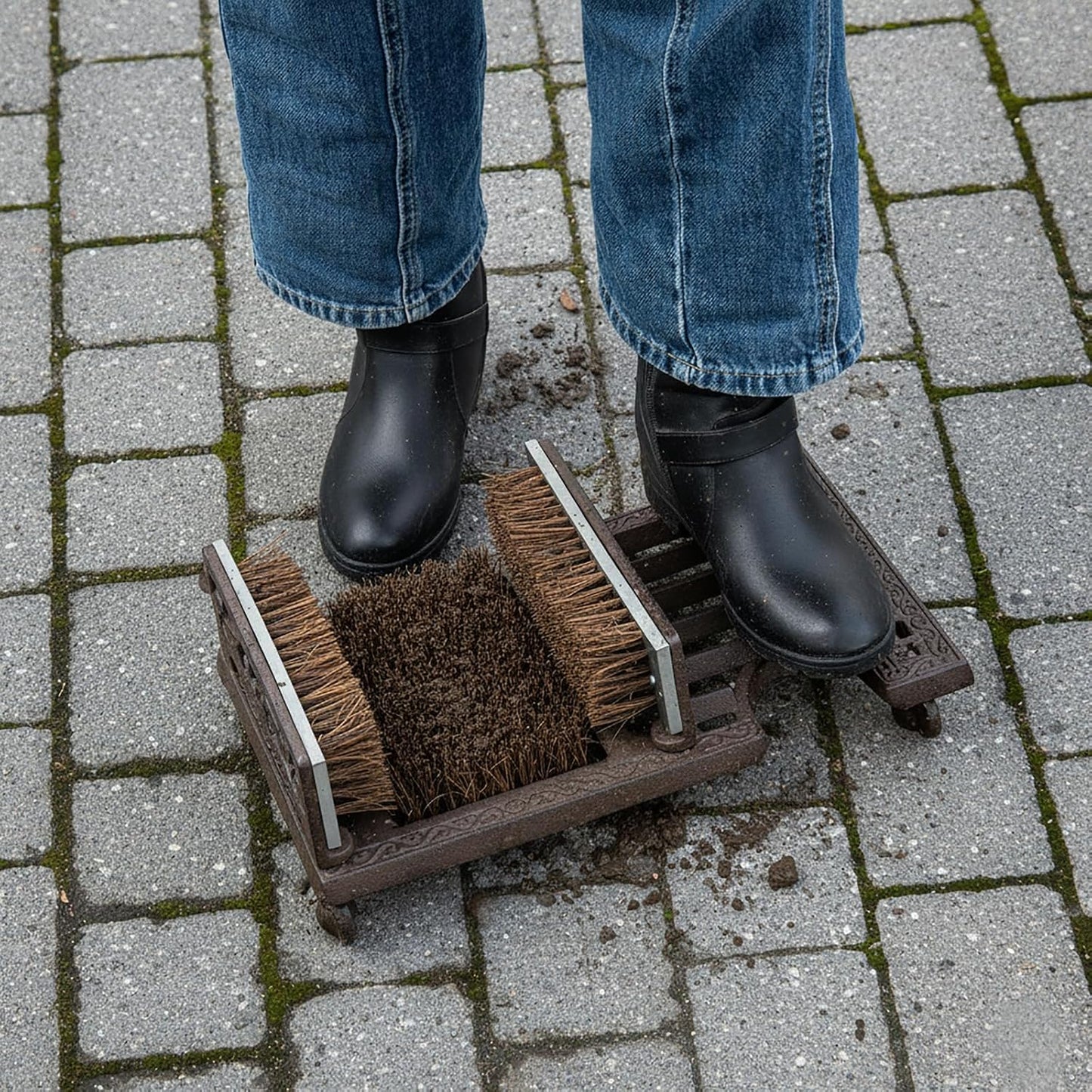 Boot Scraper Outdoor Shoe Brush with Flaps,Cleaning Heavy-Duty Shoe Cleaner and Boot Scrubber for Mud,Dirt, Snow,Durable Weather-Resistant Outdoor Shoe Cleaning Tool