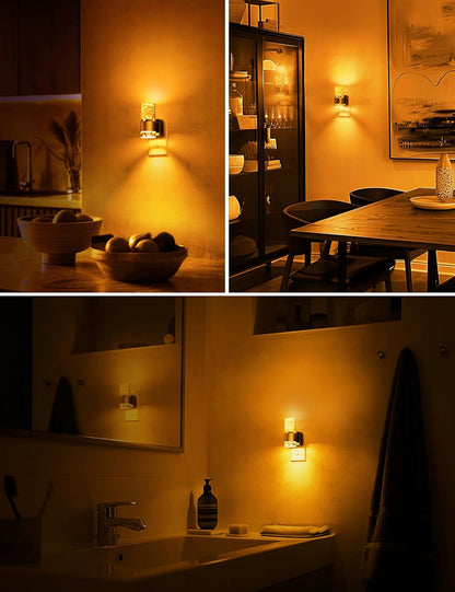 L LOHAS LED Night Light,Dimmable Night Lights Plug into Wall, 2 Pack Acrylic Nightlight with 0-100 LM Adjustable Brightness, 3000K Plug in Night Light with Dusk to Dawn Sensor, for Bathroom Hallway