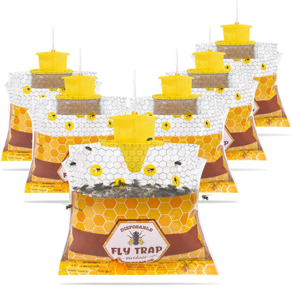 15 Big Fly Traps Outdoor Hanging, Wasp Trap Fly Bags Outdoor Disposable, Fly Bait Hunter Catcher Control Killer Repellent Outdoors, Ranch Fly Trap for Mosquito Bug Carpenter Bee Yellow Jacket