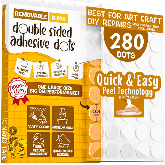 D-NYX Heavy Duty Double Sided Tape - Extra Large Nano Double Sided Adhesive Tape 1.18 inch Wide Removable Wall Tape Sticky Poster Tape Decor Scrapbook Supplies Scrapbookig Strips 9.85ft