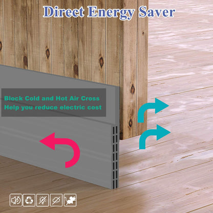 [New Upgrade] Huge Gap Door Draft Stopper, 3.4" W Widened Door Sweep Seal Gap Up to 1.8" for Interior & Exterior Doors - Keeping Draft, Noise, Dust and Unwanted Animals Out,3.4" W x 39" L,Brown
