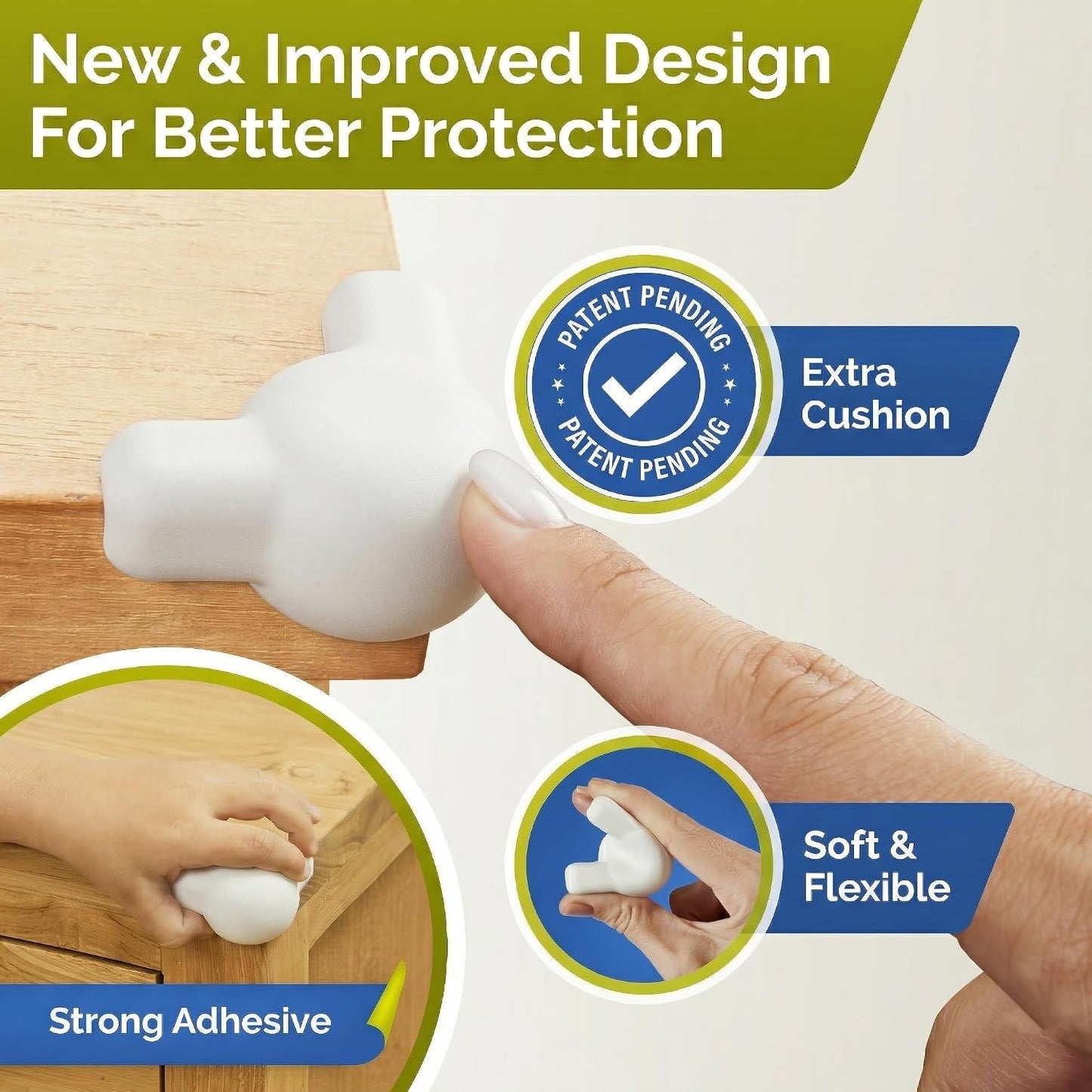 Silicone Corner Protectors for Baby Proofing – Soft Adhesive Corner Guards for Tables & Furniture, Child Safety Edge & Corner Bumpers. Protects Toddlers from Sharp Edges (12 Pack/Brown)