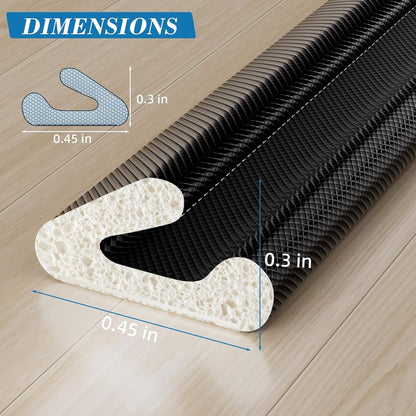 V-Shaped Thin Weather Stripping Door Seal, 19.7FT Small Draft Stopper for Doors, Foam Door Gap Filler, Insulation Winter, Soundproof,Noise-Reducing, Light-Blocking, Weatherproof Tape for Doors