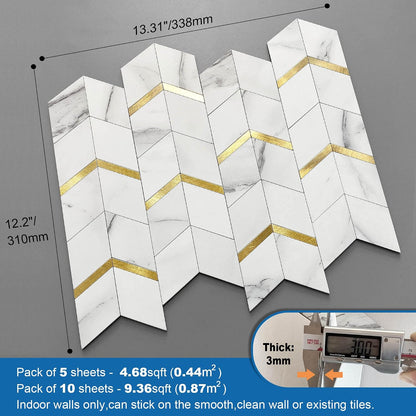MOFIT Peel and Stick Backsplash for Kitchen,3D Wall Panel Peel and Stick Tile Self Adhesive Backsplash for Bathroom Tile Stickers Diamond (5Sheets,Blue Green Gray)