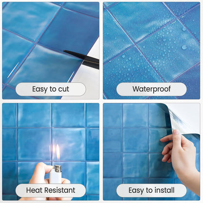 5 Sheets Peel and Stick Backsplash, Self Adhesive Wall Tiles, 3D Adhesive Tile Backsplash, 12"x12"Premium Self Adhesive Wall Tiles Peel and Stickfor Kitchen, Bathroom, RV(Spring Moss)