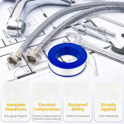 1 Roll Plumbers Tape, Teflon Tape for Shower Head Water Proof, Thread Sealant, Plumbing, Water Pipe (1)