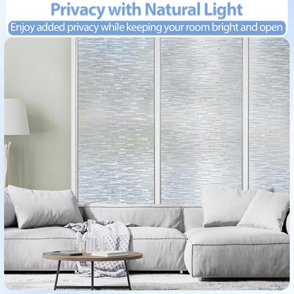 GTJ Frosted Window Privacy Film, Static Cling No Glue Removable Reusable, UV Blocking Glare & Heat Reduction, for Bathroom Glass Door Home Office, 17.5" x 78.7"in