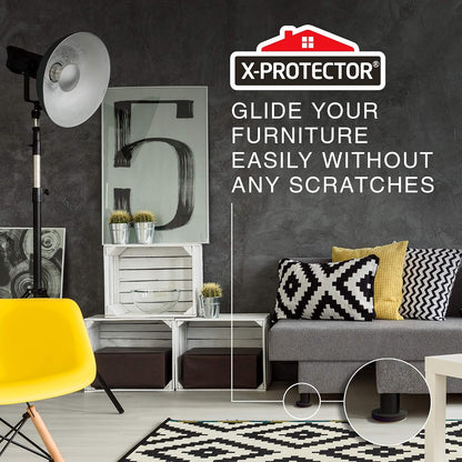 Chair Sliders X-PROTECTOR – Furniture Sliders 40 pcs Carpet Sliders 1” – The Best Furniture Moving Pads – Premium Chair Leg Floor Protectors – Slide Effortlessly with Chair Pads & Protect Your Floor!
