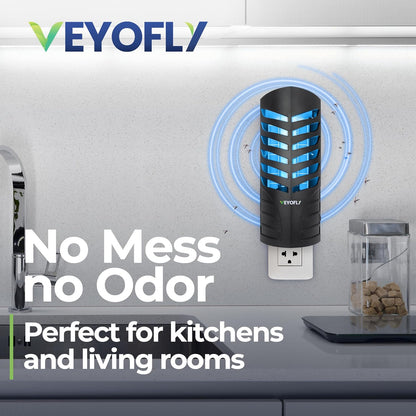 VEYOFLY Fruit Fly Traps for Indoors (2 Device + 6 Refills), Gnat Trap Indoor Plug in, Bug Traps, Flying Insect Trap, Gnat Traps for House Indoor, Fly Trap Indoor for Home Bug Light, Gnats Catcher