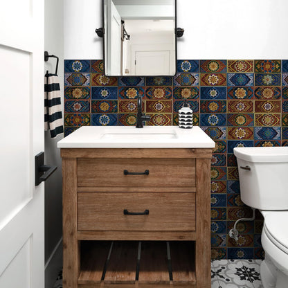 VICCI 32Pcs Tile Decals - Peel and Stick Kitchen Backsplash - Decorative Wall Tiles Stickers 8" x 4" Self-Adhesive Waterproof Removable for Bathroom Cabinets Home DIY Projects Decor