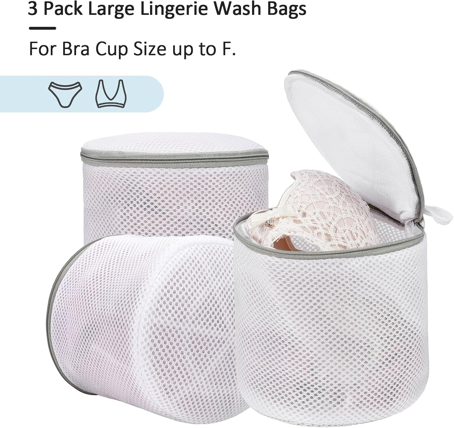 GOGOODA Laundry Mesh Bra Wash Bag for Lingerie, Underwear, Delicates, 3 PCS