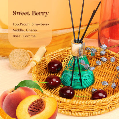 Reed Diffuser Set for Home, Citrus Scented Diffuser with 6 Diffuser Sticks, Home Fragrance Scent Essential Oil Stick Diffuser for Christmas Shelf Decor,3.4 oz