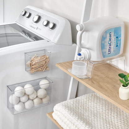 iDesign Laundry Detergent Holder Stand, White | Liquid Detergent Organizer, For Laundry Room