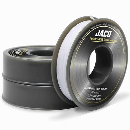 JACO ThreadPro High-Density Thread Seal Tape - 1/2" x 125 ft. (Mega Roll) | Professional PTFE Pipe Sealant | Plumbers Tape