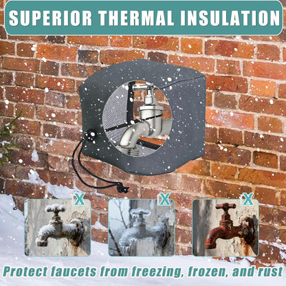2 Pack Foldable Outdoor Faucet Covers, 6.3”H x 7”W Reusable Spigot Cover | Enlarge Frost Free Insulated Faucet Socks for Winter Freeze Protection, Waterproof Hose Bib Covers for Wall Taps Outside