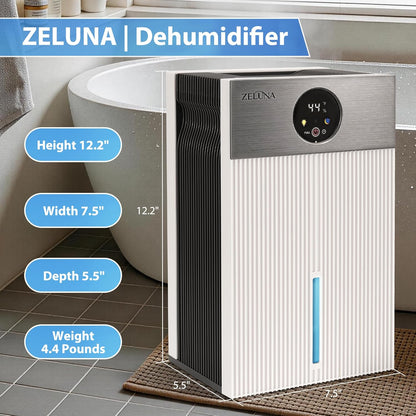Mini Dehumidifiers for Home(650sq.ft), Small Quiet Dehumidifier with Drain Hose 66 OZ Water Tank 4 Timer Auto Defrost and Shutoff Sleep Mode, Ideal for Bathroom, Bedroom, Closet, RV