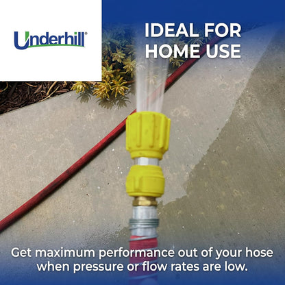 Underhill Magnum Garden Water Hose Nozzle, Sprayer, 37 GPM 80 PSI, 3/4-Inch Thread Inlet, Jet, Soak, Fan, Metal and Rubber, Adjustable, NG450