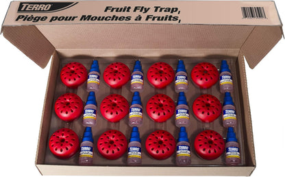 TERRO Fruit Fly Trap 4-Pack, 180 Day Lure Supply, Food-Based Lure | Apple-Shaped Design for Kitchen Counters, Fruit Bowls, Trash Cans, Food-Based Lure, Indoor Pest Control, Fruit Fly Killer