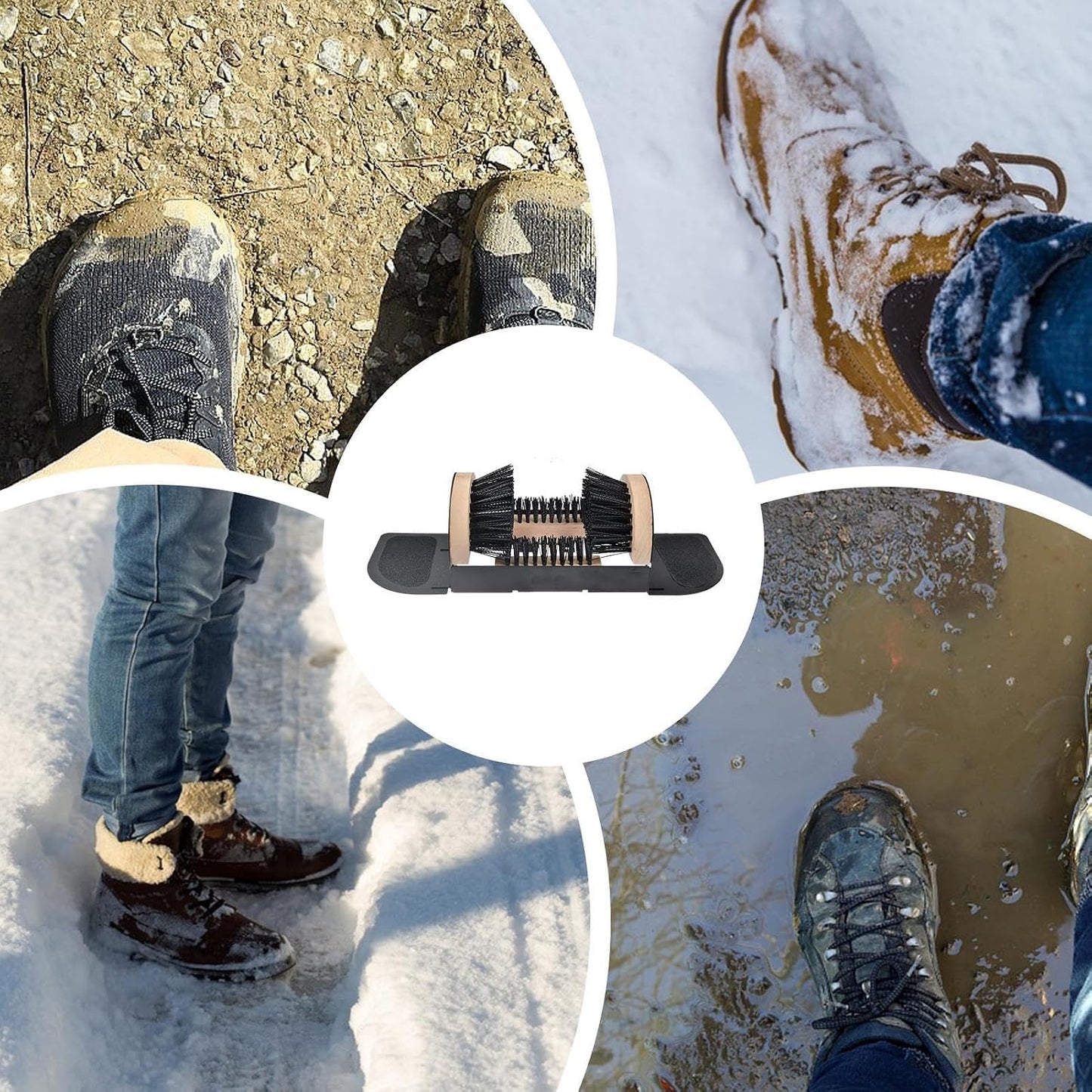 Heavy Duty Boot Scraper Outdoor Shoe Brush Floor Mounted Mud Cleaner Metal Frame Entrance Shoe Cleaner for Home Garden Farm Industrial Entryway Door Mat Tool